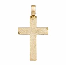 Αντρικός χρυσός σταυρός ματ-ζαγρέ Κ14 041867