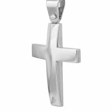 Ανδρικός λουστρέ σταυρός από λευκόχρυσο Κ9 041977