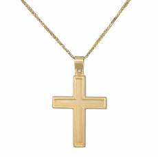 Ανδρικός σταυρός με τον Εσταυρωμένο Κ9 σετ με αλυσίδα 042146C
