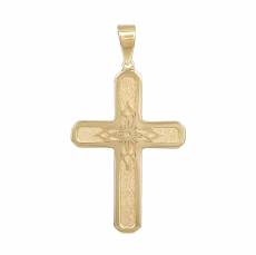 Χρυσός σταυρός γυναικείος με σχέδιο νιφάδα Κ9 042564