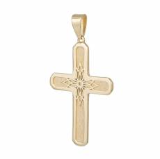 Χρυσός σταυρός γυναικείος με σχέδιο νιφάδα Κ9 042564