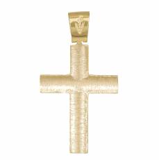 Χρυσός ανδρικός σταυρός διπλής όψης Κ14 042846