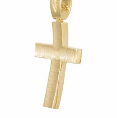 Χρυσός ανδρικός σταυρός διπλής όψης Κ14 042846
