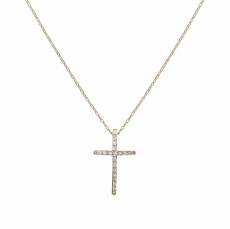 Χρυσός γυναικείος σταυρός με διαμάντια Κ18 042918C