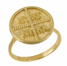 Χρυσό σεβαλιέ δαχτυλίδι Κ14 με Κωνσταντινάτο 043034