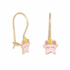 Παιδικά σκουλαρίκια Κ14 με ροζ αστεράκια 043197