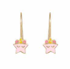 Παιδικά σκουλαρίκια Κ14 με ροζ αστεράκια 043197