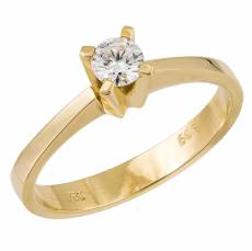 Χρυσό μονόπετρο δαχτυλίδι Κ18 με μπριγιάν 043609