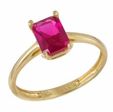 Χρυσό δαχτυλίδι με κόκκινη πέτρα Κ9 045015