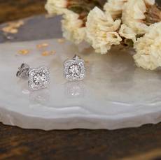 Λευκόχρυσα σκουλαρίκια σταυρουδάκια με διαμάντια Κ18 045776