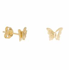 Χρυσά παιδικά σκουλαρίκια Κ9 πεταλούδες 046031