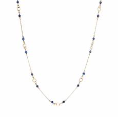 Χρυσό γυναικείο κολιέ Κ9 Lapis Lazuli 046260