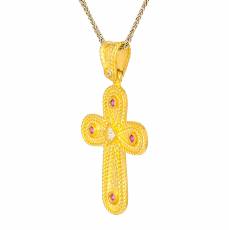 Χρυσός Βυζαντινός σταυρός Κ14 046440C