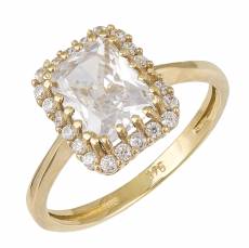 Χρυσό δαχτυλίδι ροζέτα Κ9 με ζιργκόν 046644