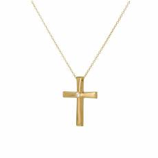 Χρυσός γυναικείος σταυρός με ζιργκόν Κ14 047093