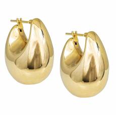 Χρυσοί λουστρέ κρίκοι σκουλαρίκια μπουλ Κ14 047995