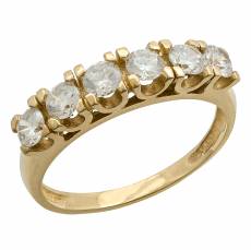 Χρυσό σειρέ δαχτυλίδι Κ14 με λευκές πέτρες 048039