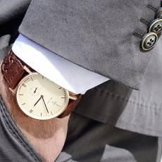 Αντρικό ρολόι Nick Cabana Talisman Brown leather strap NC109