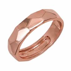 Ροζ επίχρυσο δαχτυλίδι Honor Large Facets 925 40085104