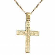 Χρυσός Βαπτιστικός Σταυρός 14Κ με Αλυσίδα 033255C
