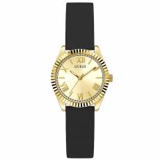 Γυναικείο ρολόι Guess Mini Luna με μαύρο καουτσούκ λουράκι GW0724L2