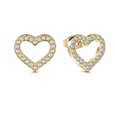 Σκουλαρίκια με πέτρες Guess Gold Studs party Hearts JUBE02180JWYGT/U
