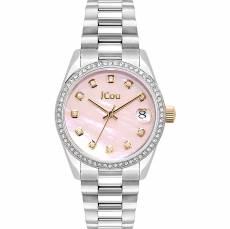 Jcou Gliss γυναικείο ρολόι με ροζ φίλντισι και πέτρες JU19060-3