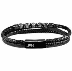 U.S. POLO men's bracelet black leather JW9180BR