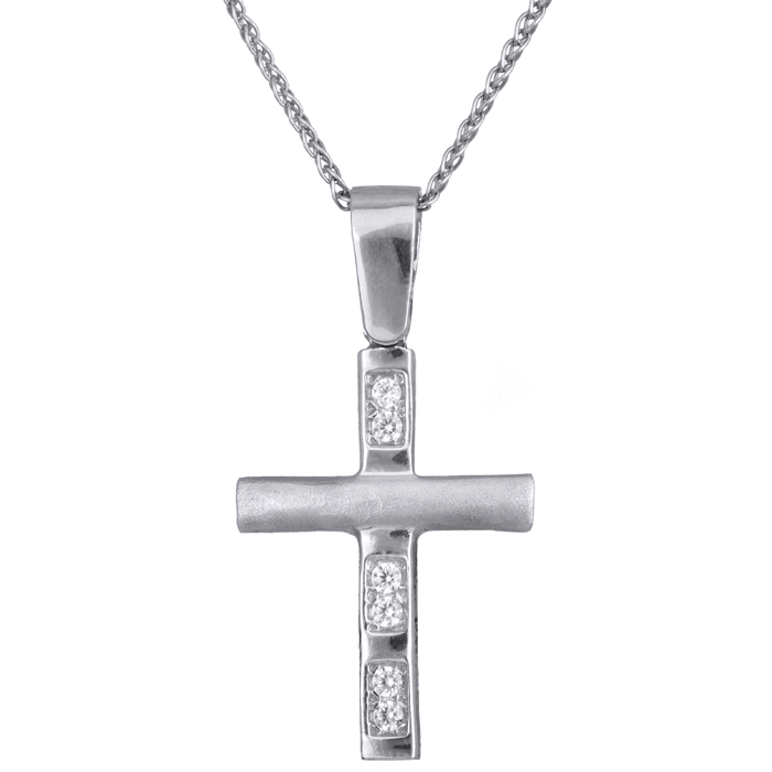 Γυναικείος σταυρός με αλυσίδα c015189 015189C Χρυσός 14 Καράτια