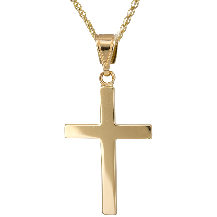 Βαπτιστικοί Σταυροί με Αλυσίδα Χρυσός σταυρός με αλυσίδα 017224C Ανδρικό Χρυσός 14 Καράτια