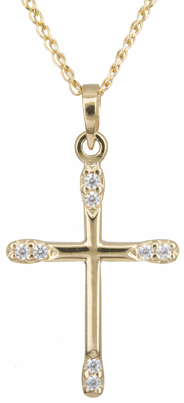 Βαπτιστικοί Σταυροί με Αλυσίδα Χρυσός σταυρός 14 καράτια C002448 002448C Γυναικείο Χρυσός 14 Καράτια