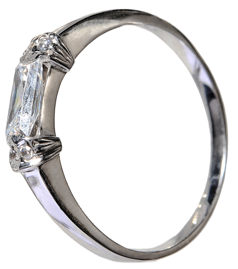 Λευκόχρυσο δαχτυλίδι 14 Κ με ζιργκόν πέτρες 002105 Χρυσός 14 Καράτια