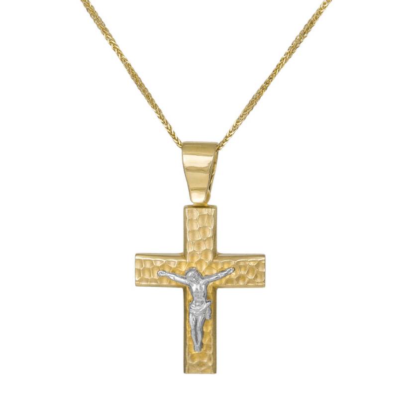 Βαπτιστικοί Σταυροί με Αλυσίδα Ανδρικός σταυρός με τον Εσταυρωμένο C006895 006895C Ανδρικό Χρυσός 14 Καράτια
