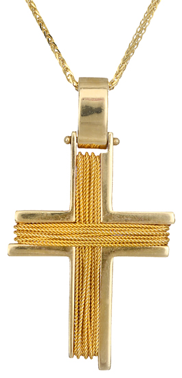 Βαπτιστικοί Σταυροί με Αλυσίδα Χρυσός ανδρικός σταυρός C007882 007882C Ανδρικό Χρυσός 14 Καράτια