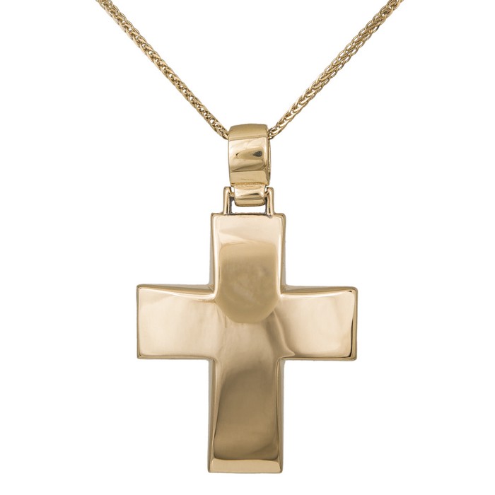 Βαπτιστικοί Σταυροί με Αλυσίδα Αντρικός κλασικός σταυρός με αλυσίδα Κ14 008845C 008845C Ανδρικό Χρυσός 14 Καράτια