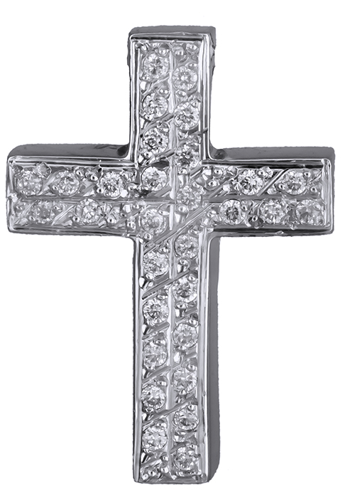 Σταυροί Βάπτισης - Αρραβώνα Σταυρός με διαμάντια μπριγιάν Κ18 011311 011311 Γυναικείο Χρυσός 18 Καράτια