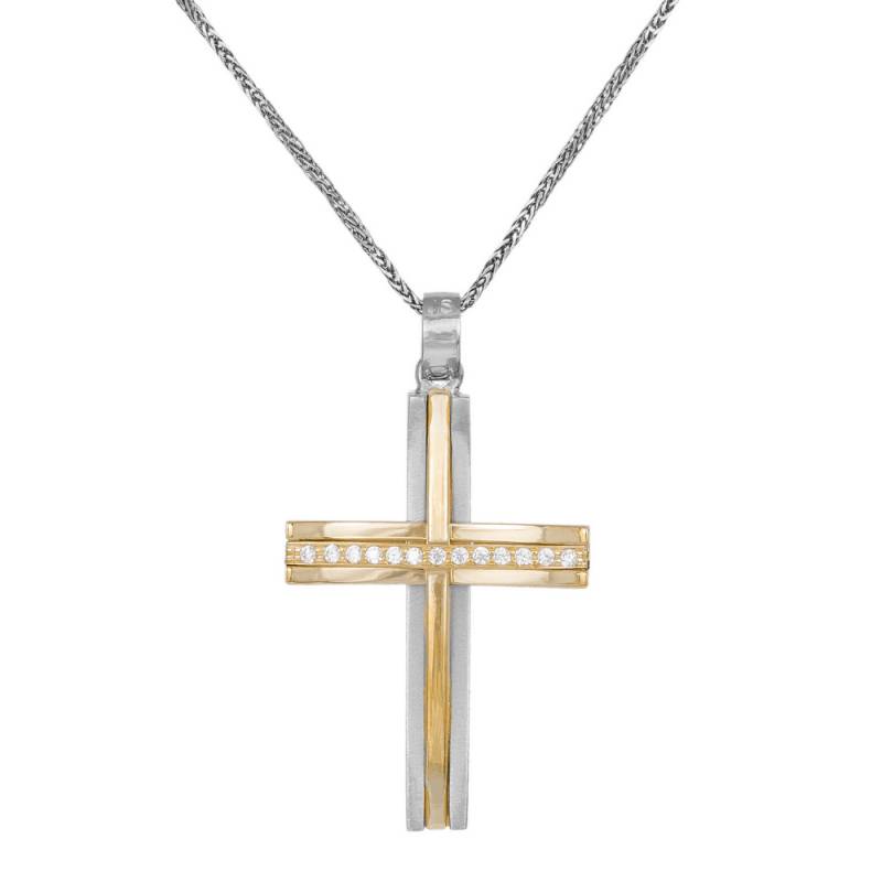 Βαπτιστικοί Σταυροί με Αλυσίδα Σταυρός βάπτισης Κ18 002345C 002345C Γυναικείο Χρυσός 18 Καράτια