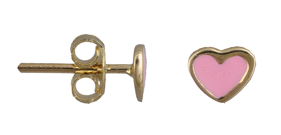 Παιδικά σκουλαρίκια καρδιά 012402 012402 Χρυσός 14 Καράτια