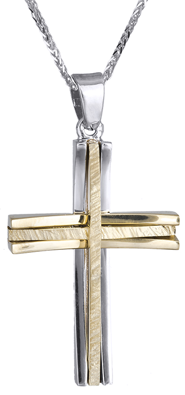 Βαπτιστικοί Σταυροί με Αλυσίδα Αντρικός σταυρός με καδένα C012907 012907C Ανδρικό Χρυσός 14 Καράτια