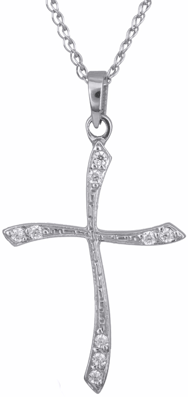 Βαπτιστικοί Σταυροί με Αλυσίδα Λευκόχρυσος γυναικείος σταυρός Κ14 C012919 012919C Γυναικείο Χρυσός 14 Καράτια