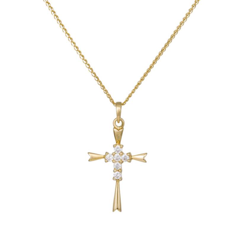 Βαπτιστικοί Σταυροί με Αλυσίδα Χρυσός γυναικείος σταυρός Κ14 C012924 012924C Γυναικείο Χρυσός 14 Καράτια