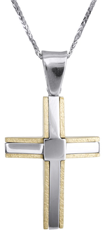 Βαπτιστικοί Σταυροί με Αλυσίδα Ανδρικός σταυρός με αλυσίδα 18Κ C014128 014128C Ανδρικό Χρυσός 18 Καράτια