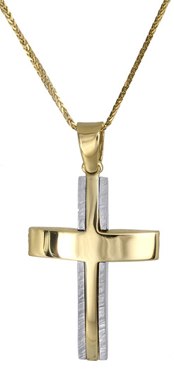 Βαπτιστικοί Σταυροί με Αλυσίδα Ανδρικός σταυρός c014854 014854C Ανδρικό Χρυσός 9 Καράτια