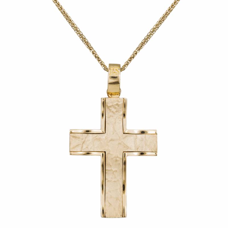 Βαπτιστικοί Σταυροί με Αλυσίδα Χρυσός σταυρός για βάπτιση Κ18 015408C 015408C Ανδρικό Χρυσός 18 Καράτια