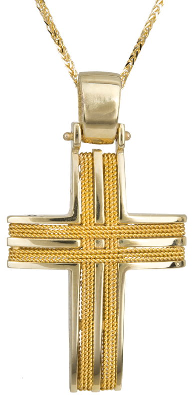 Βαπτιστικοί Σταυροί με Αλυσίδα Ανδρικός σταυρός με αλυσίδα Κ14 C016521 016521C Ανδρικό Χρυσός 14 Καράτια
