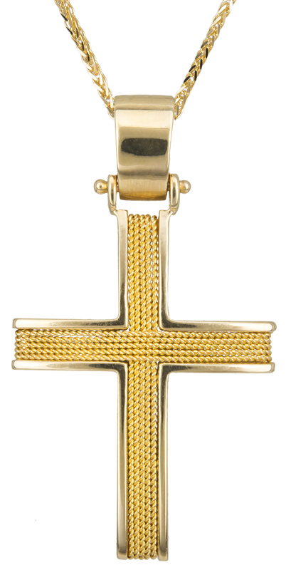 Βαπτιστικοί Σταυροί με Αλυσίδα Σταυρός βάπτισης με αλυσίδα Κ14 C016527 016527C Ανδρικό Χρυσός 14 Καράτια