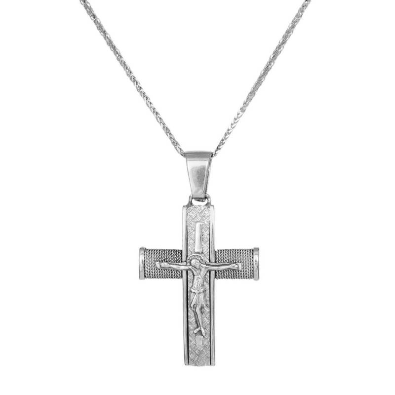 Βαπτιστικοί Σταυροί με Αλυσίδα Ανδρικός σταυρός Κ14 με αλυσίδα C016555 016555C Ανδρικό Χρυσός 14 Καράτια