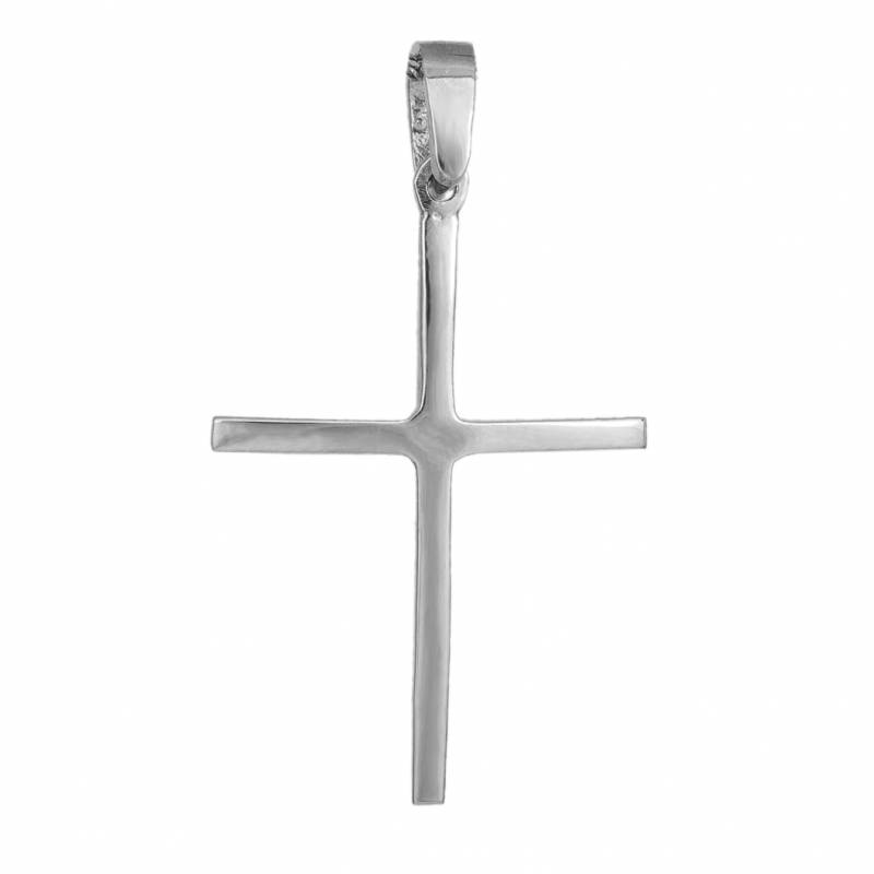 Σταυροί Βάπτισης - Αρραβώνα Λευκόχρυσος σταυρός Κ9 017256 017256 Ανδρικό Χρυσός 9 Καράτια