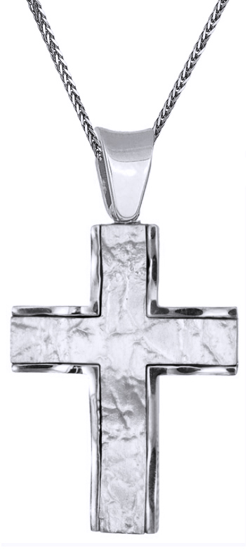 Βαπτιστικοί Σταυροί με Αλυσίδα Ανδρικός σταυρός Κ18 C017943 017943C Ανδρικό Χρυσός 18 Καράτια