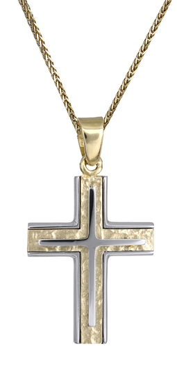 Βαπτιστικοί Σταυροί με Αλυσίδα Ανδρικός σταυρός 14Κ c018157 018157C Ανδρικό Χρυσός 14 Καράτια